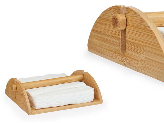 Kinvara Servilletero Bambú 23.5x17.5x6.8 cm Marrón (Set de 8)