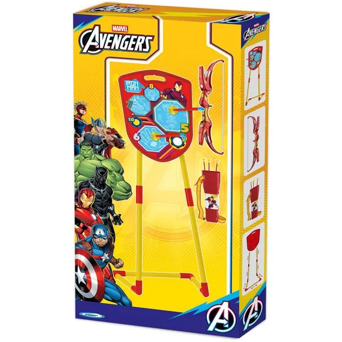 Marvel Set de arco y flechas de Iron Man con estuche y soporte para la diana