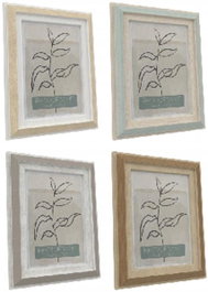 DKD Home Decor Surtido de 4 Marcos de Fotos 25x30 cm Beige y Verde Menta