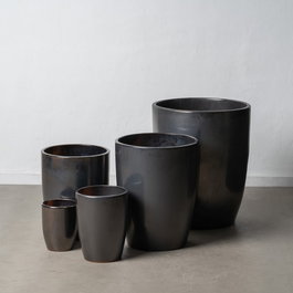 S/5 Jarrones Negro Cerámica Decoración 56 X 56 X 70 cm