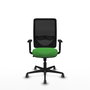 PIQUERAS Y CRESPO Silla de oficina Zulema con mecanismo Sincro, Verde y Negro