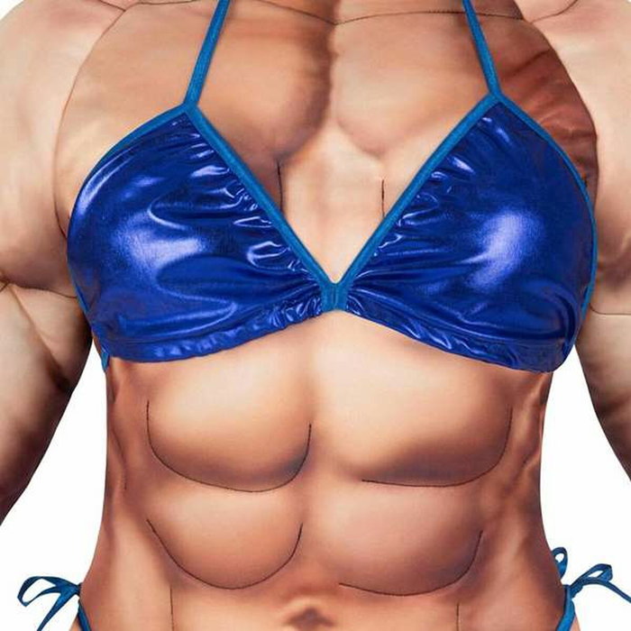 My Other Me Disfraz Culturista Mono Con Relleno, Bikini Y Placa De Concursante Talla M