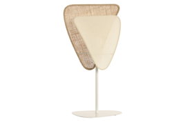 DKD Home Decor Lámpara de Sobremesa Orgánica de Hierro y Lino