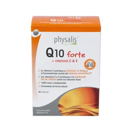PHYSALIS Q10 Forte 30 Caplets - Coenzima Q10 100mg, Vitamina E 30mg, Vitamina C 40mg - Energía Celular