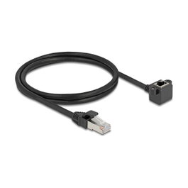 DeLOCK Cable de extensión de red RJ45 Cat.6 F/UTP 90° 1 m Negro