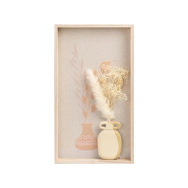 DKD Home Decor Decoración de pared de madera Natural y Beige