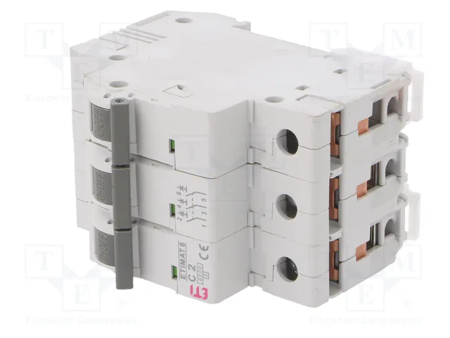ETI POLAM Interruptor magnetotérmico ETIMAT 6 3P C2 2A 6kA
