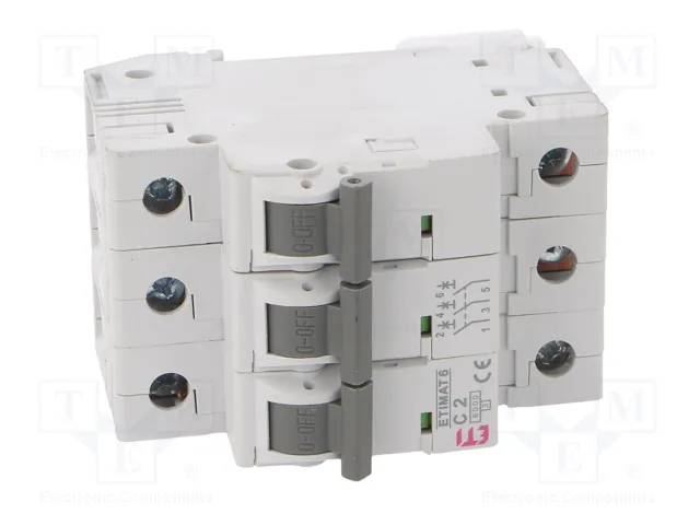 ETI POLAM Interruptor magnetotérmico ETIMAT 6 3P C2 2A 6kA
