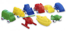 Miniland Juego 36 Vehículos Surtidos con Caja Plástico Ref. 27471
