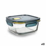 Quid Recipiente Cuadrado Hermético Astral Vidrio Azul 80 cL (12 Unidades)