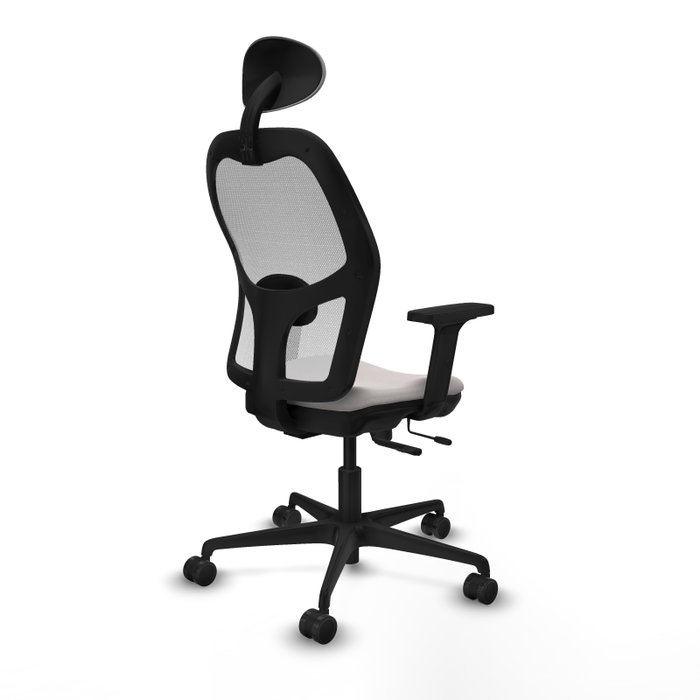 PIQUERAS Y CRESPO Silla de oficina Jorquera con mecanismo Sincro/Traslack y tapizado blanco