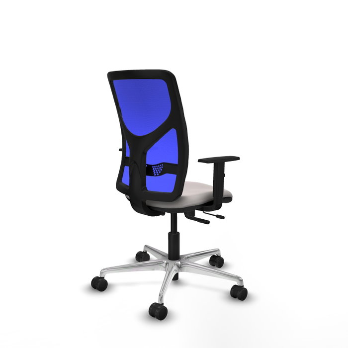 PIQUERAS Y CRESPO Silla de oficina Motilla con mecanismo Sincro/Traslack Blanco y Azul