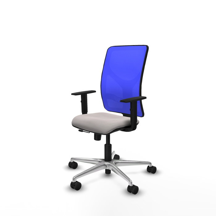 PIQUERAS Y CRESPO Silla de oficina Motilla con mecanismo Sincro/Traslack Blanco y Azul