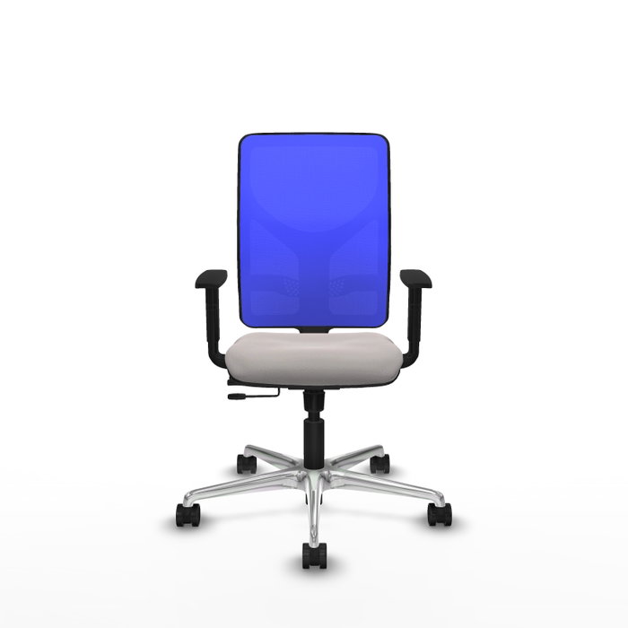 PIQUERAS Y CRESPO Silla de oficina Motilla con mecanismo Sincro/Traslack Blanco y Azul
