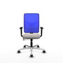 PIQUERAS Y CRESPO Silla de oficina Motilla con mecanismo Sincro/Traslack Blanco y Azul