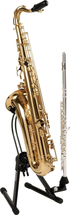 QUIKLOK Soporte Saxo Alto/Tenor Ajustable A36 para Suelo, Plegable, Negro