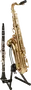 QUIKLOK Soporte Saxo Alto/Tenor Ajustable A36 para Suelo, Plegable, Negro