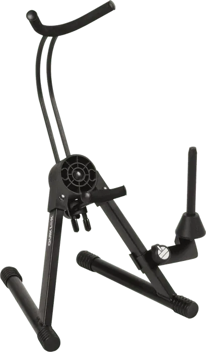 QUIKLOK Soporte Saxo Alto/Tenor Ajustable A36 para Suelo, Plegable, Negro