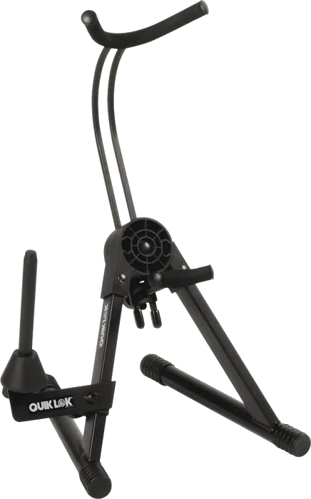 QUIKLOK Soporte Saxo Alto/Tenor Ajustable A36 para Suelo, Plegable, Negro