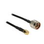 DeLOCK Cable Coaxial CFD200 de 15 m con conectores N y SMA, Negro