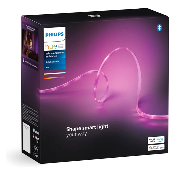 Philips Hue Lightstrip Solo 3m Tira LED Inteligente Bluetooth Zigbee Multicolor Regulable Philips Hue Lightstrip Solo 3m Tira LED Inteligente Bluetooth Zigbee Multicolor Regulable
