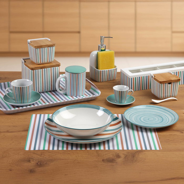 Versa Salvamantel Rayas Polipropileno 28.2 cm x 43.5 cm (6 Unidades)