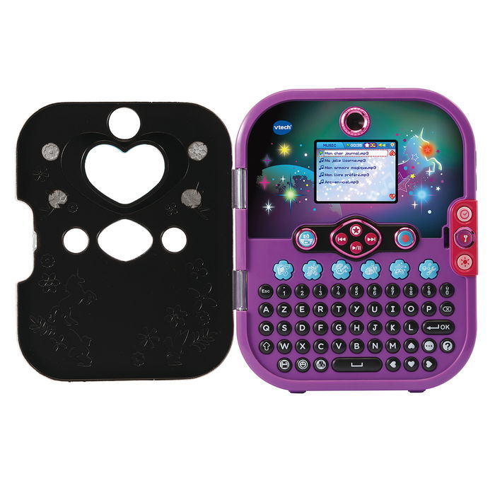 V-TECH Kidisecrets Diario Secreto Digital Interactivo en Español, Negro, 80-541977, con Teclado, Pantalla Color, Cámara, Lector MP3 y Juegos para Niños +5 Años