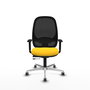 PIQUERAS Y CRESPO Silla de oficina Cilanco con mecanismo Sincro/Traslack, Amarillo y Negro