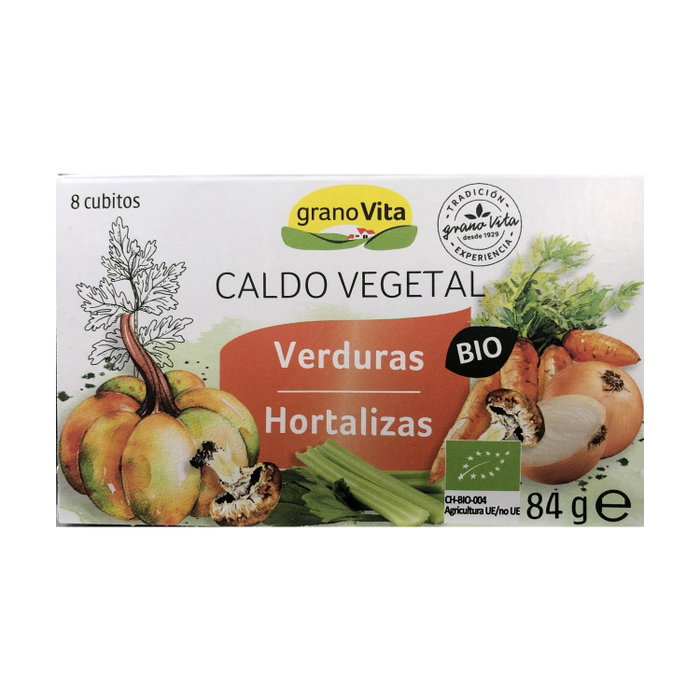 Granovita Caldo Vegetal Bio 8 cubitos 84 g - Ecológico, sin glutamato Granovita Caldo Vegetal Bio 8 cubitos 84 g - Ecológico, sin glutamato