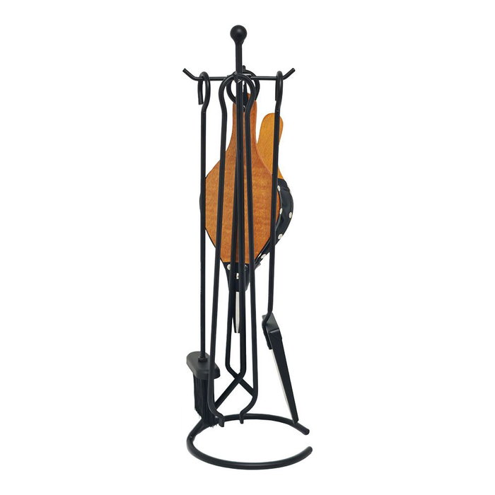 Edm Juego de Chimenea 5 Piezas Negro - Kit con Fuelle, Atizador, Tenaza, Pala y Cepillo en Metal, 20.5 x 66 cm Edm Juego de Chimenea 5 Piezas Negro - Kit con Fuelle, Atizador, Tenaza, Pala y Cepillo en Metal, 20.5 x 66 cm