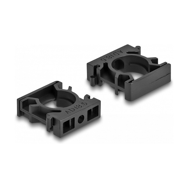 DeLOCK Soporte para funda de cable con clip de bloqueo 18,5 mm, 8 piezas, negro DeLOCK Soporte para funda de cable con clip de bloqueo 18,5 mm, 8 piezas, negro