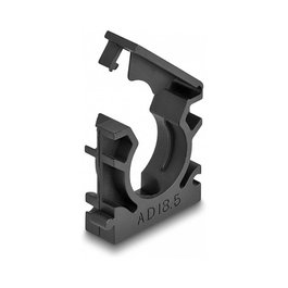 DeLOCK Soporte para funda de cable con clip de bloqueo 18,5 mm, 8 piezas, negro