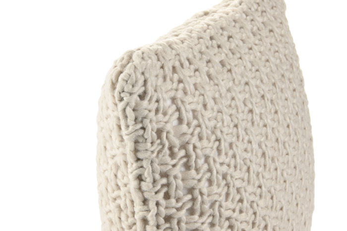 DKD Home Decor Cojín de Punto Acrílico Beige 45x45 cm (Pack de 2)