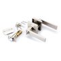 Manilla Juego Roseta Cuadrada 65x65 Níquel Llave/Condena Tapa Pomos SET-8003SN