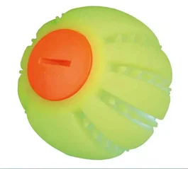 Trixie - Pelota de Juguete para Mascotas de Silicona, Luz LED Flash USB, Diametro 6 cm, Color Amarillo