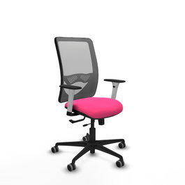 PIQUERAS Y CRESPO Silla de oficina Zulema con mecanismo Sincro/Traslack, Rosa y Gris
