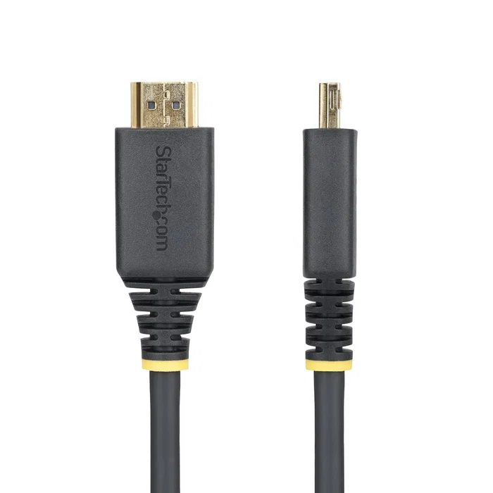 StarTech.com Cable HDMI2-CABLE-GRIP-6F HDMI 2.0 18Gbps 4K 60Hz Alta Velocidad con Conectores de Agarre Chapado en Oro, Negro, 1.8m