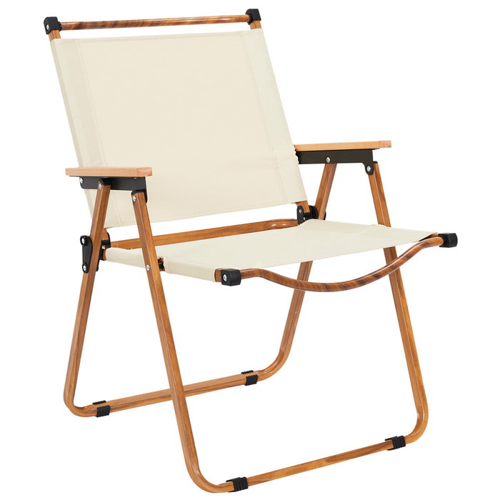 Home Deco Factory Silla Camping Mariposa Plegable para Exterior, Estructura Acero, Reposabrazos Madera, Tejido Poliéster, Beige, Soporta 110 kg Home Deco Factory Silla Camping Mariposa Plegable para Exterior, Estructura Acero, Reposabrazos Madera, Tejido Poliéster, Beige, Soporta 110 kg