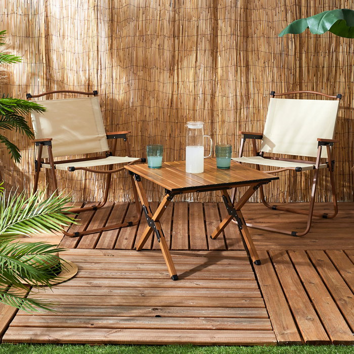 Home Deco Factory Silla Camping Mariposa Plegable para Exterior, Estructura Acero, Reposabrazos Madera, Tejido Poliéster, Beige, Soporta 110 kg Home Deco Factory Silla Camping Mariposa Plegable para Exterior, Estructura Acero, Reposabrazos Madera, Tejido Poliéster, Beige, Soporta 110 kg