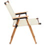 Home Deco Factory Silla Camping Mariposa Plegable para Exterior, Estructura Acero, Reposabrazos Madera, Tejido Poliéster, Beige, Soporta 110 kg