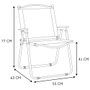 Home Deco Factory Silla Camping Mariposa Plegable para Exterior, Estructura Acero, Reposabrazos Madera, Tejido Poliéster, Beige, Soporta 110 kg