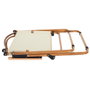 Home Deco Factory Silla Camping Mariposa Plegable para Exterior, Estructura Acero, Reposabrazos Madera, Tejido Poliéster, Beige, Soporta 110 kg