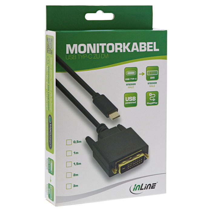 InLine Cable Adaptador USB Tipo C a DVI-D 2m Negro