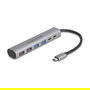 DELOCK Concentrador USB 6 Puertos 4x USB-A 2x USB-C, USB 3.2 Gen 1, Gris Aluminio