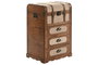 DKD Home Decor Cajonera Marron Beige Madera Poliester 3 cajones 35 x 71.5 x 45 cm