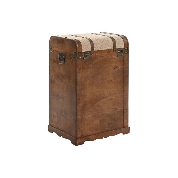 DKD Home Decor Cajonera de Madera y Poliéster con Acabado Borreguito Marrón y Beige