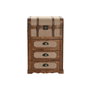 DKD Home Decor Cajonera de Madera y Poliéster con Acabado Borreguito Marrón y Beige