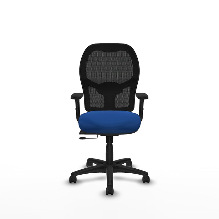 PIQUERAS Y CRESPO Silla de oficina Alocén traslack malla negra y similpiel azul PIQUERAS Y CRESPO Silla de oficina Alocén traslack malla negra y similpiel azul