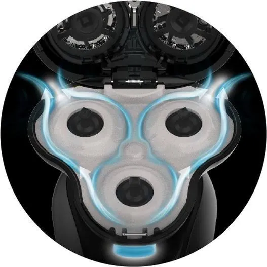 Remington XR1755 Afeitadora rotativa con Sistema híbrido SynX y Cuchillas flexibles, 100% resistente al agua, Autonomía 50 min
