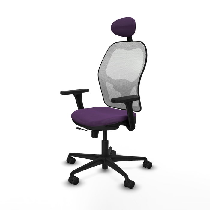 PIQUERAS Y CRESPO Silla de oficina Jorquera con mecanismo Sincro/Traslack, Morado y Blanco PIQUERAS Y CRESPO Silla de oficina Jorquera con mecanismo Sincro/Traslack, Morado y Blanco